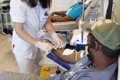 Bologna, 24/04/2020. 
la Casa dei Donatori. Sangue per la Fase2, impennata durante il periodo Covid di aspiranti donatori. La comunità dello Sri Lanka che, grazie al coordinamento dell’Associazione Andromeda, ha coinvolto 60 dei suoi membri che hanno cominciato gli esami per diventare donatori. 
Foto Paolo Righi